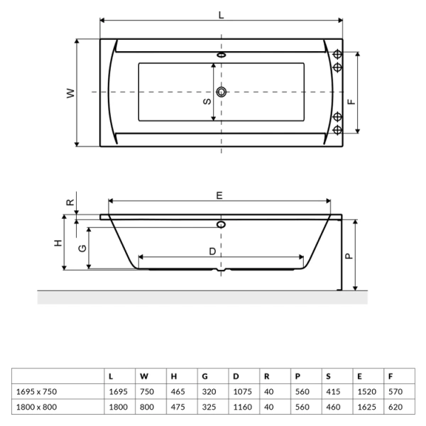 Акриловая ванна 180x80 см Excellent Crown WAEX.CRO18WH