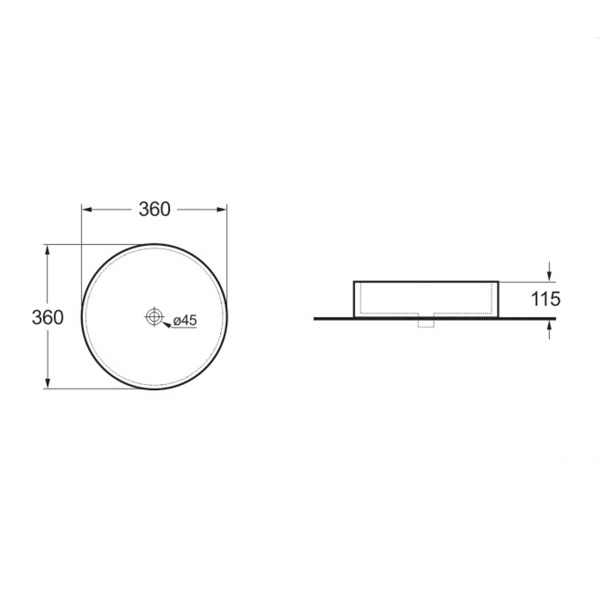 Раковина керамическая Vincea VBS-131 360*360*115 накладная белый
