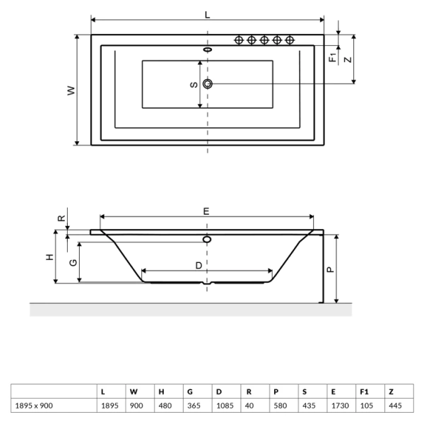 Торцевая панель 90 см Excellent Crown Grand OBEX.090.58WH
