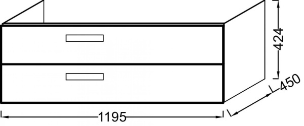 Тумба под раковину 120 см Jacob Delafon Rythmik EB1305-442 серый антрацит лак