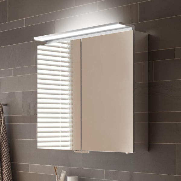 Шкаф зеркальный Keuco Royal L1 65 13602171301 с подсветкой анодированное серебро
