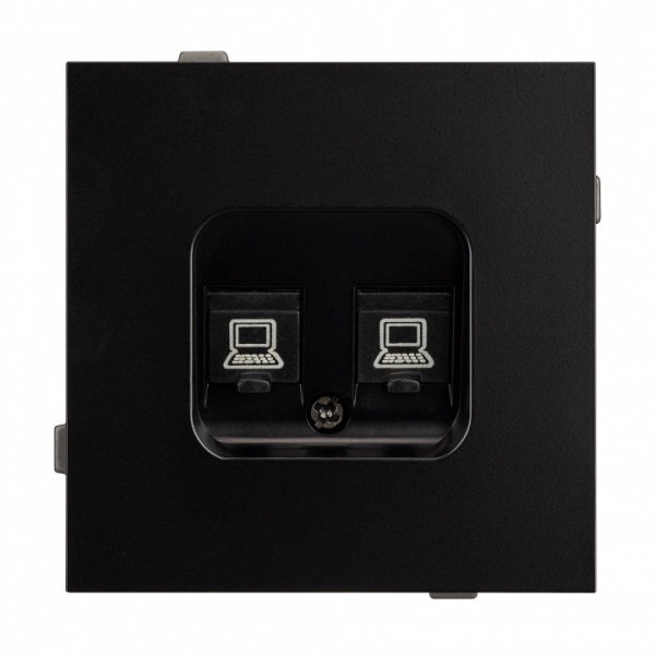 Розетка двойная Ethernet RJ-45 и со шторками, без рамки Arlight SCT-TENDO 054101