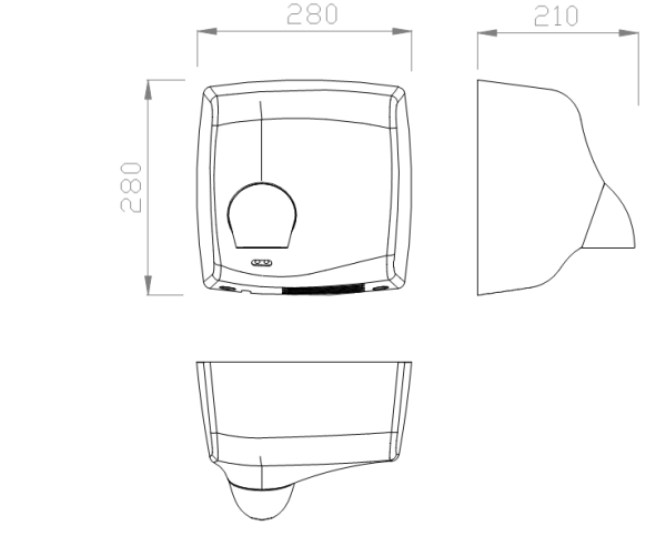 Сушилка для рук Nofer WINDFLOW 01151.B глянцевая