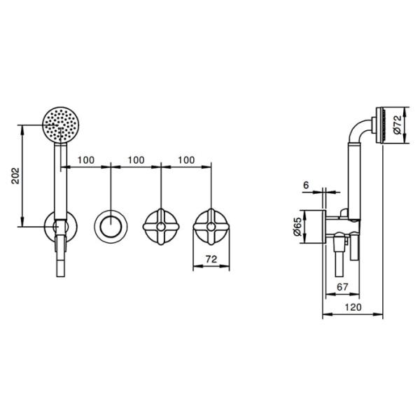 Смеситель для ванны Fantini Icona Classic 53 02 R017B