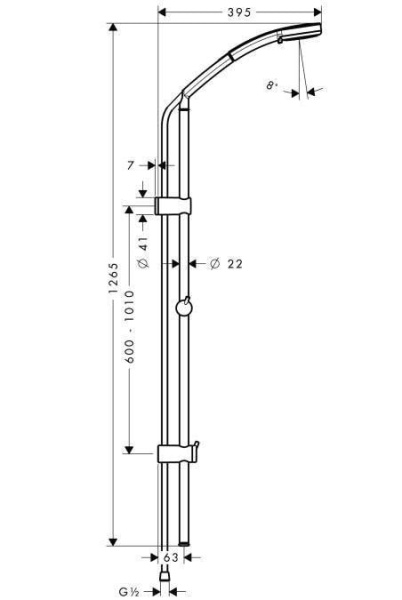 Душевой гарнитур hansgrohe Croma 100 Vario 27811000