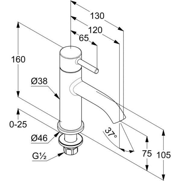 Смеситель для раковины Kludi Bozz 381180576