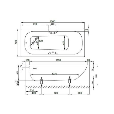 Стальная ванна Bette Form 150x70 2941-000ADPLUS