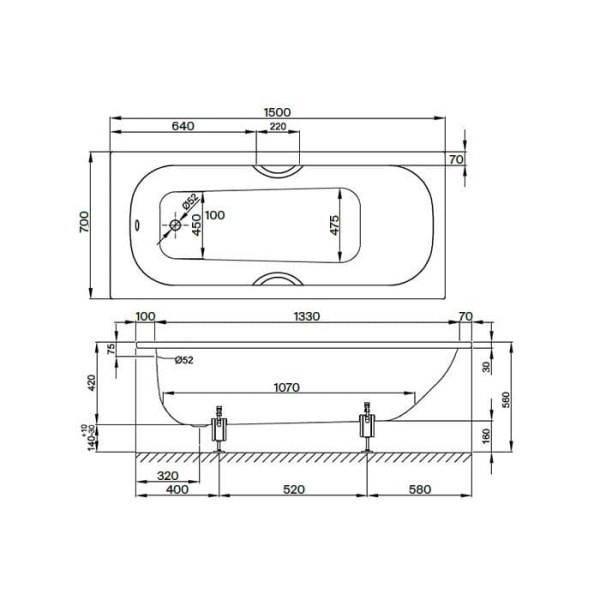 Стальная ванна Bette Form 150x70 2941-000ADPLUS