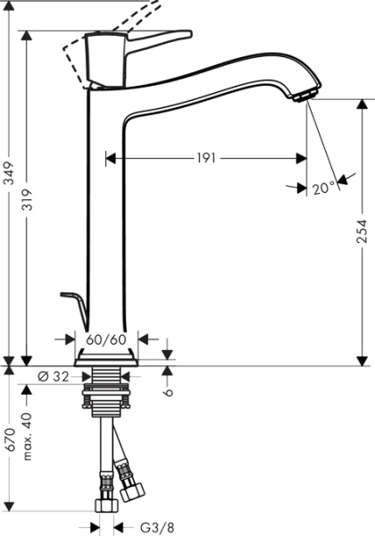 Смеситель для раковины hansgrohe Metropol Classic 31303000