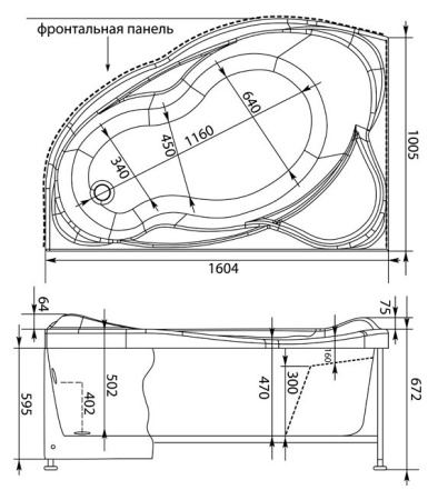 Акриловая ванна Aquanet Jamaica L 160х100 00205486