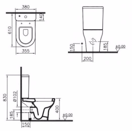 Унитаз Vitra Zentrum 9012B003-7204 с сиденьем микролифт