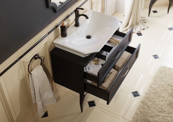 Тумба под раковину AQWELLA 5 Stars LaDonna 85 LAD0108W белый глянец