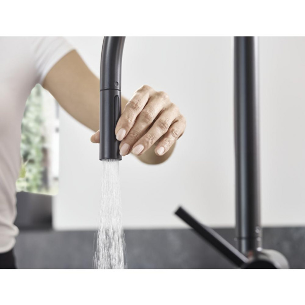 Смеситель для кухни hansgrohe Talis M54 72800670 с вытяжным душем матовый черный