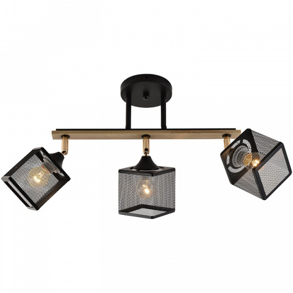Светильник на штанге Reluce 01591 01591-3.3-03B BK+FGD+WOOD