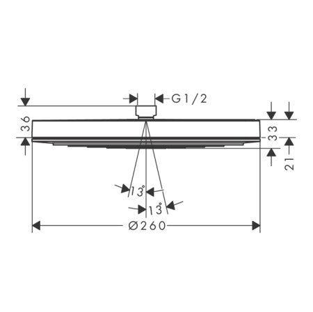 Верхний душ Hansgrohe Pulsify S 24141000 хром/графит