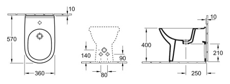 Биде напольное Villeroy&Boch O.novo 54610001