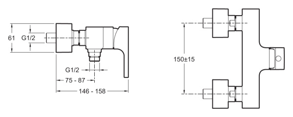 Смеситель для душа Jacob Delafon STRAYT E45371-CP