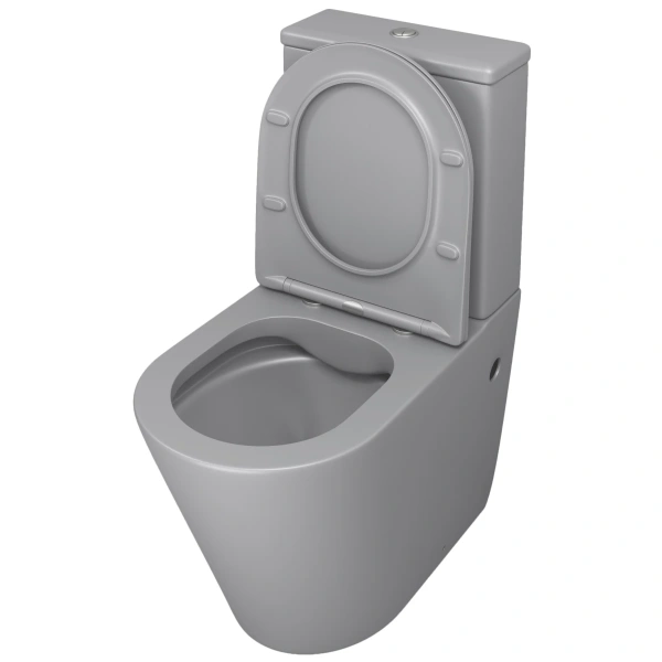 Унитаз-компакт Grossman GR-4480GLMS безободковый, с сиденьем микролифт, светло-серый матовый