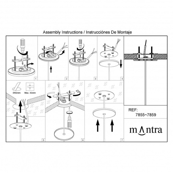 Подвесной светильник Mantra Elsa 8246+7856