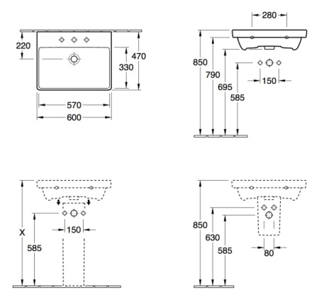 Раковина Villeroy&Boch Avento 41586001