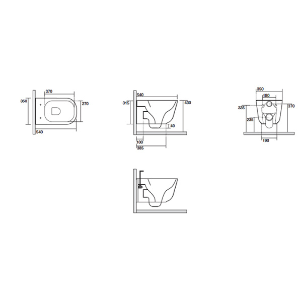 Унитаз подвесной Kerasan Tribeca 511430 белый матовый