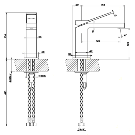 Смеситель для раковины Gessi Rettangolo K 53002#031