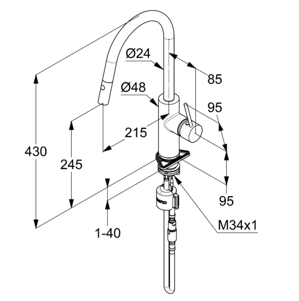 Смеситель для кухни Kludi E-Go Voice 423005377 белый матовый
