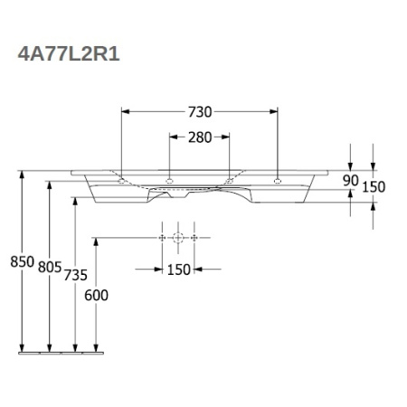 Раковина Villeroy&Boch Anta 120 4A77L2R1 альпийский белый