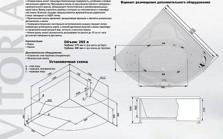 Акриловая ванна Aquanet Vitoria 135х135 00205371