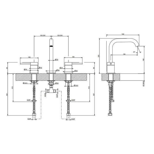 Смеситель для раковины Gessi 316 54012#299 черный