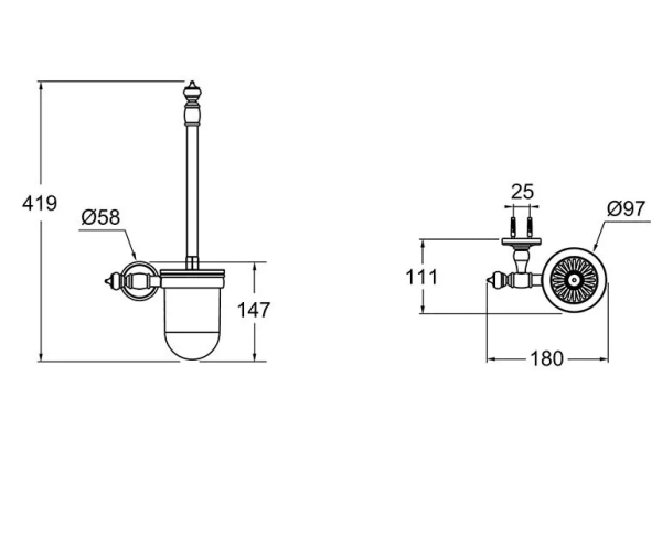 Туалетный ершик Jacob Delafon Cleo 1889 E27312-BGG бежевое золото