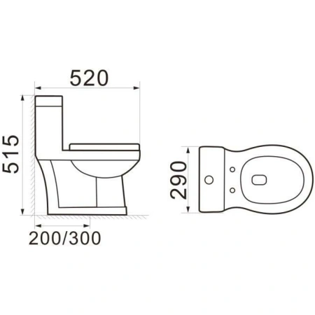 Унитаз-компакт SantiLine SL-5015 с сиденьем микролифт, белый