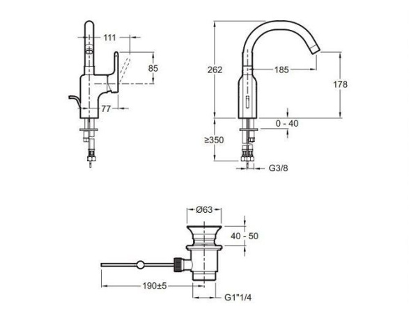 Смеситель для раковины Jacob Delafon Singulier E10862-CP