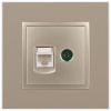ТВ-розетка и розетка Ethernet RJ-45 без рамки Эра Эра Elegance 14-3110-04