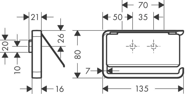 Держатель туалетной бумаги Axor Universal Softsquare 42836000