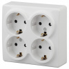 Розетка четверная с заземлением и со шторками Эра Эра Эксперт 11-2211-01