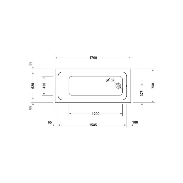 Ванна Duravit D-Code 170x75 700100000000000