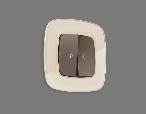 Клавиши для выключателя двухклавишного c подсветкой Ambrella Volt Quant OP6340