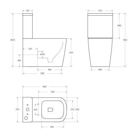 Унитаз-компакт безободковый BelBagno ALBANO BB120CPR