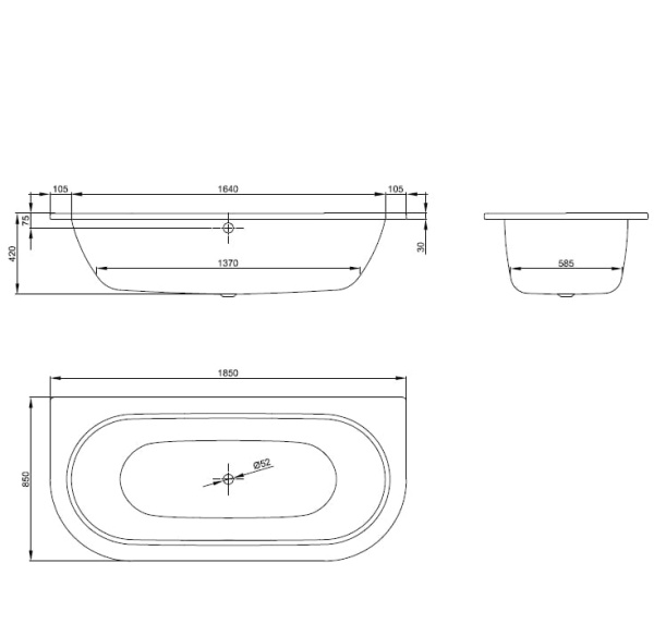 Стальная ванна Bette STARLET 185x85 8320-000