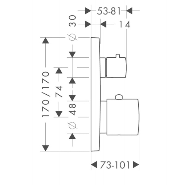 Внешняя часть термостата для душа Axor Citterio M 34725000
