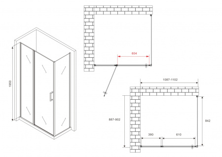 Душевой уголок Abber Sonnenstrand AG04110S-S90