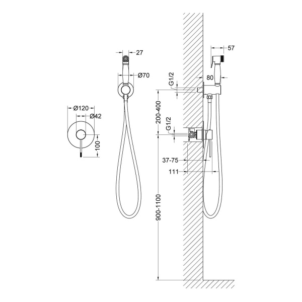 Смеситель для душа Timo Saona 2389/16SM белый матовый