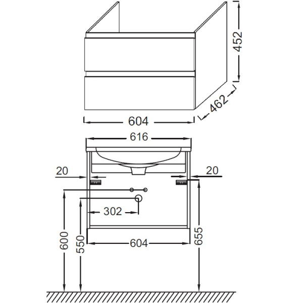 Тумба под раковину Jacob Delafon Madeleine 60 EB2052-J53 черный матовый лак