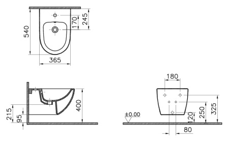 Биде подвесное Vitra Sento 4338B003-1046