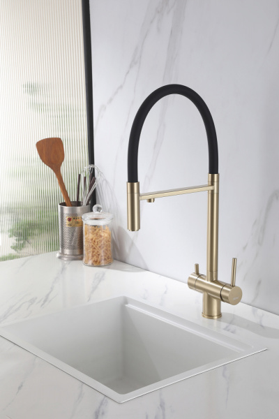 Смеситель для кухни Abber Wasser Kreis AF81141G золото матовое