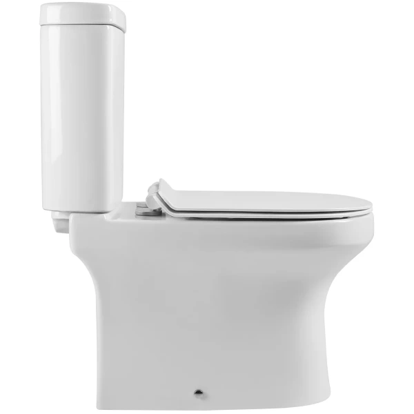 Унитаз-компакт Agger AT04000 безободковый, с сиденьем микролифт, белый глянец