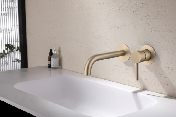 Смеситель для раковины Abber Wasser Kreis AF8112G золото матовое