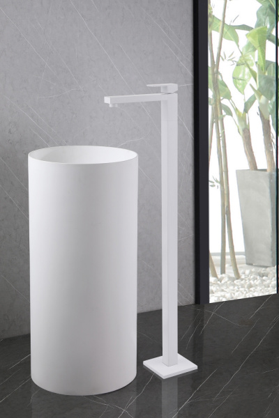 Смеситель для раковины Abber Daheim AF8241W напольный белый матовый