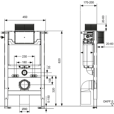 Инсталляция для унитаза Tece TECEspring S300380